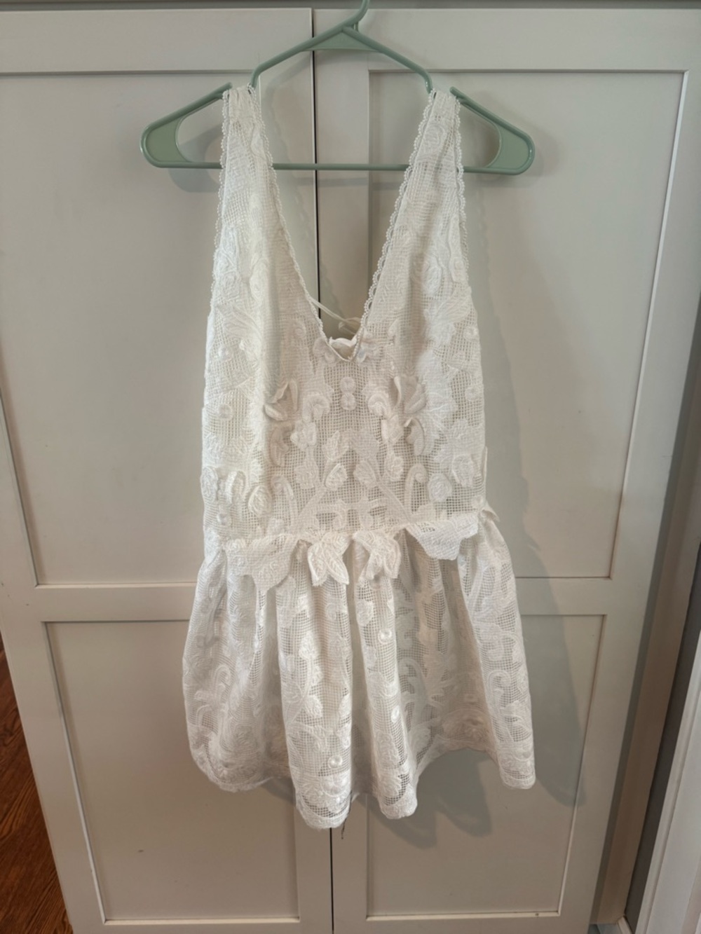 Anthropologie White Eyelet mini dress